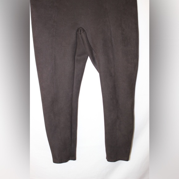 Spanx High Waist Brown Faux Suede Leggings Size 1X Petite - Picture 2 of 10